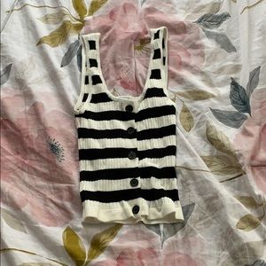 Forever 21 black & white striped sweater tank